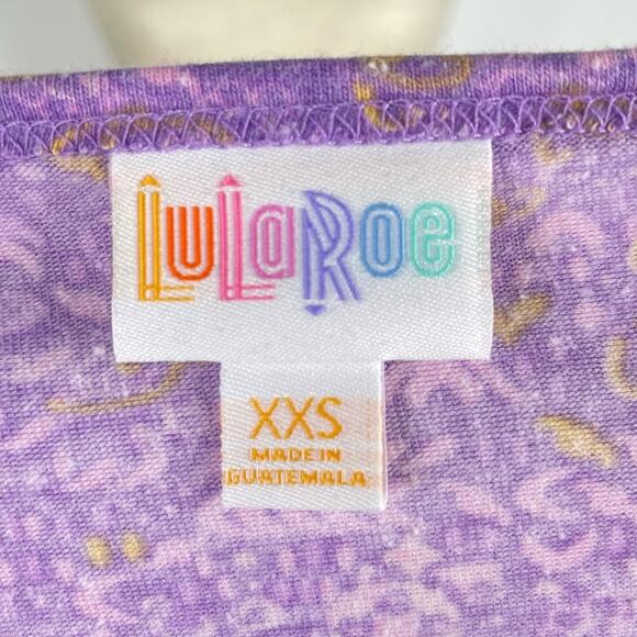 Lularoe Irma Womens Tunic T Shirt High Low Mandala Floral Purple XXS NEW - Picture 9 of 13